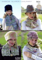 Knitting Pattern - Sirdar 9654 - Faroe Super Chunky - Hats & Scarves